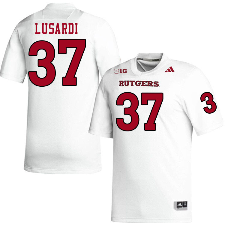 Men #37 Joe Lusardi Rutgers Scarlet Knights 2024 College Football Jerseys Stitched-White